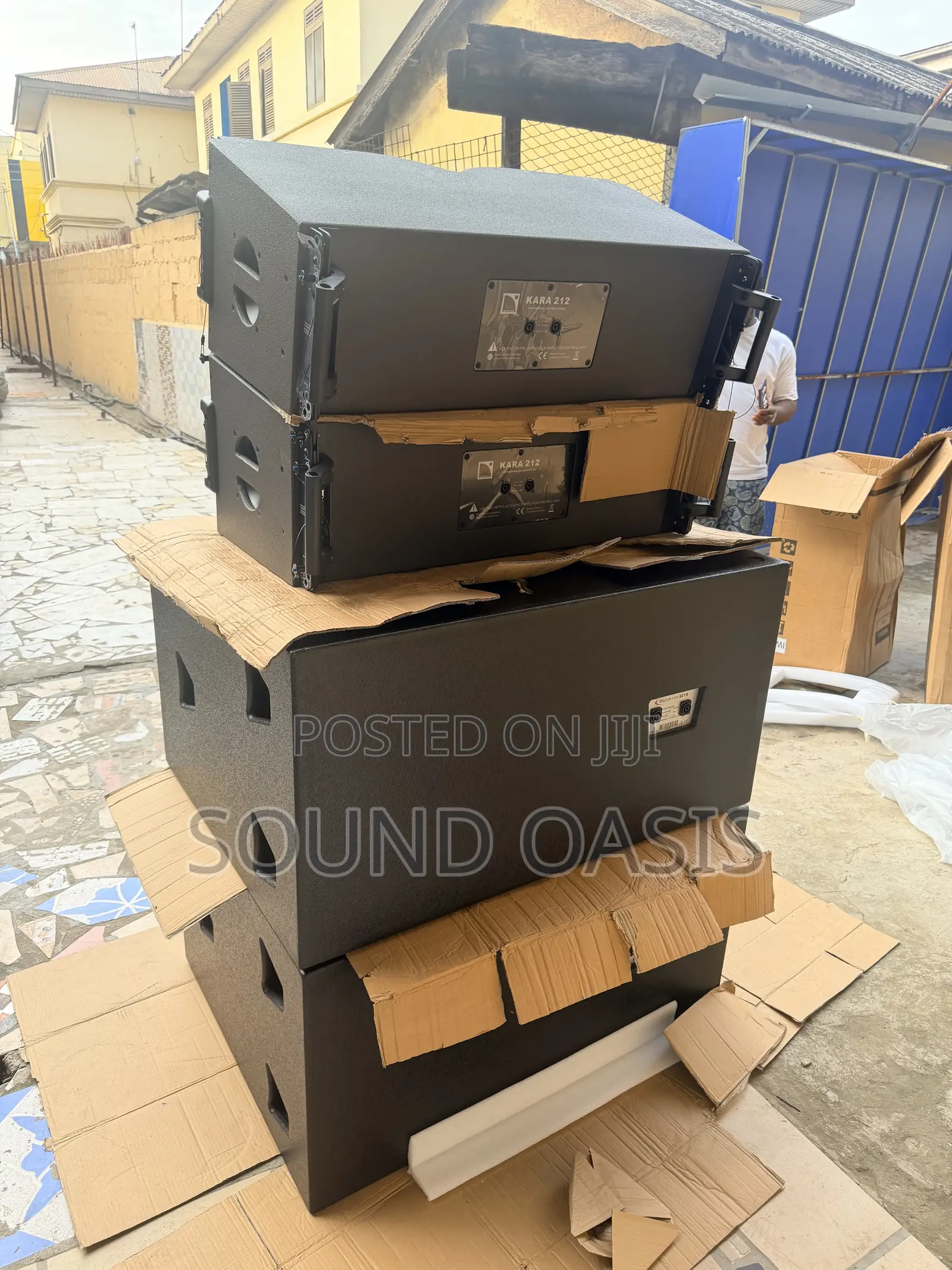 A Pair of Kara Line Array and a Pair of Martin Audio S218+ Sunwoofer