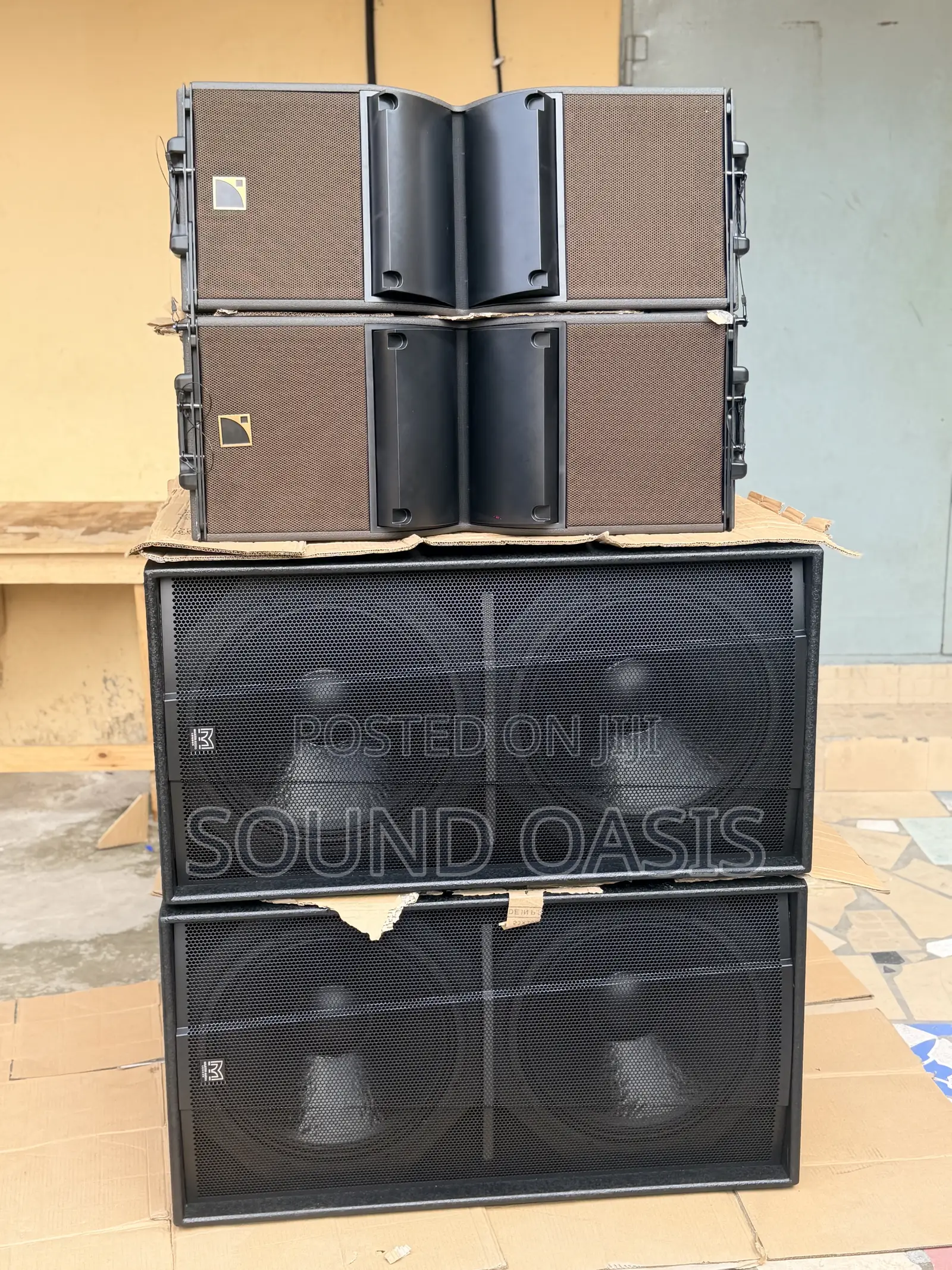 A Pair of Kara Line Array and a Pair of Martin Audio S218+ Sunwoofer