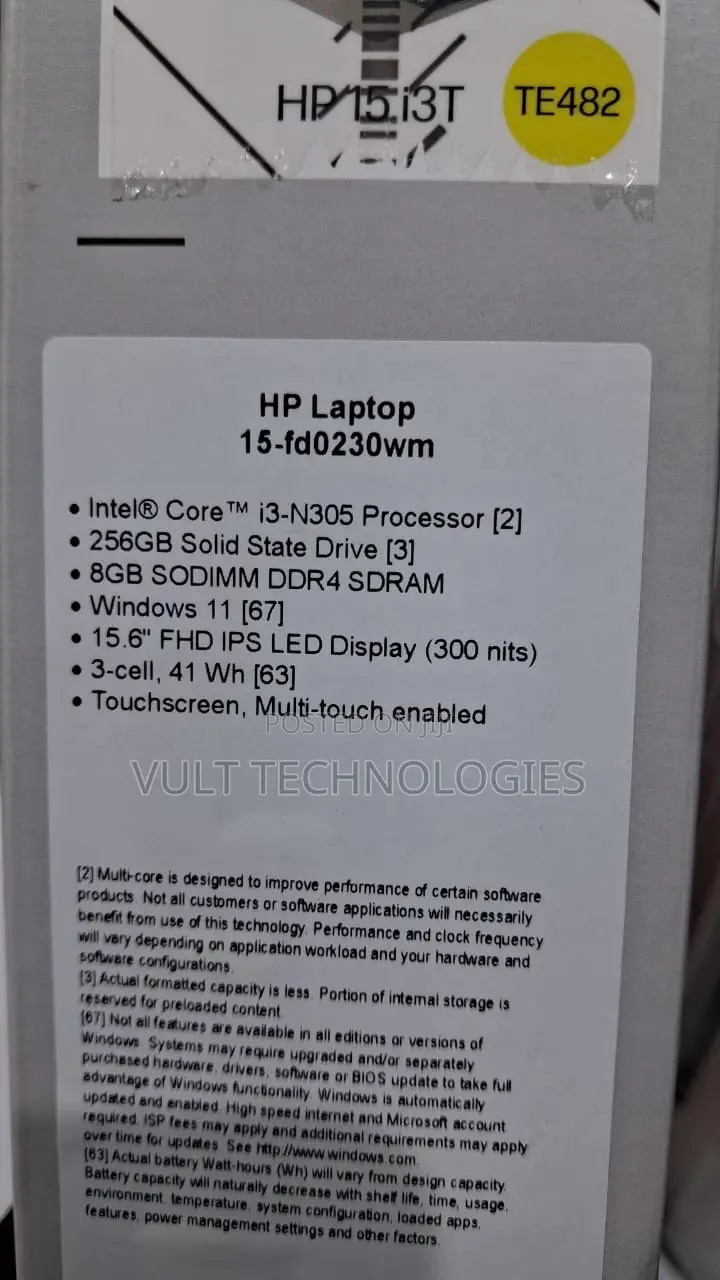 New Laptop HP 15 8GB Intel Core i3 SSD 256GB