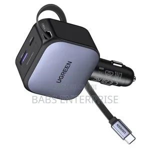 UGREEN 55909B 90W 1C1A With 1 Retractable Cable Car Charger