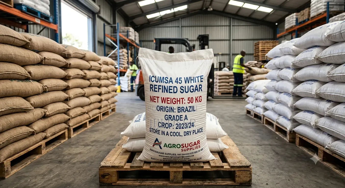 White Refined Sugar From Brazil
