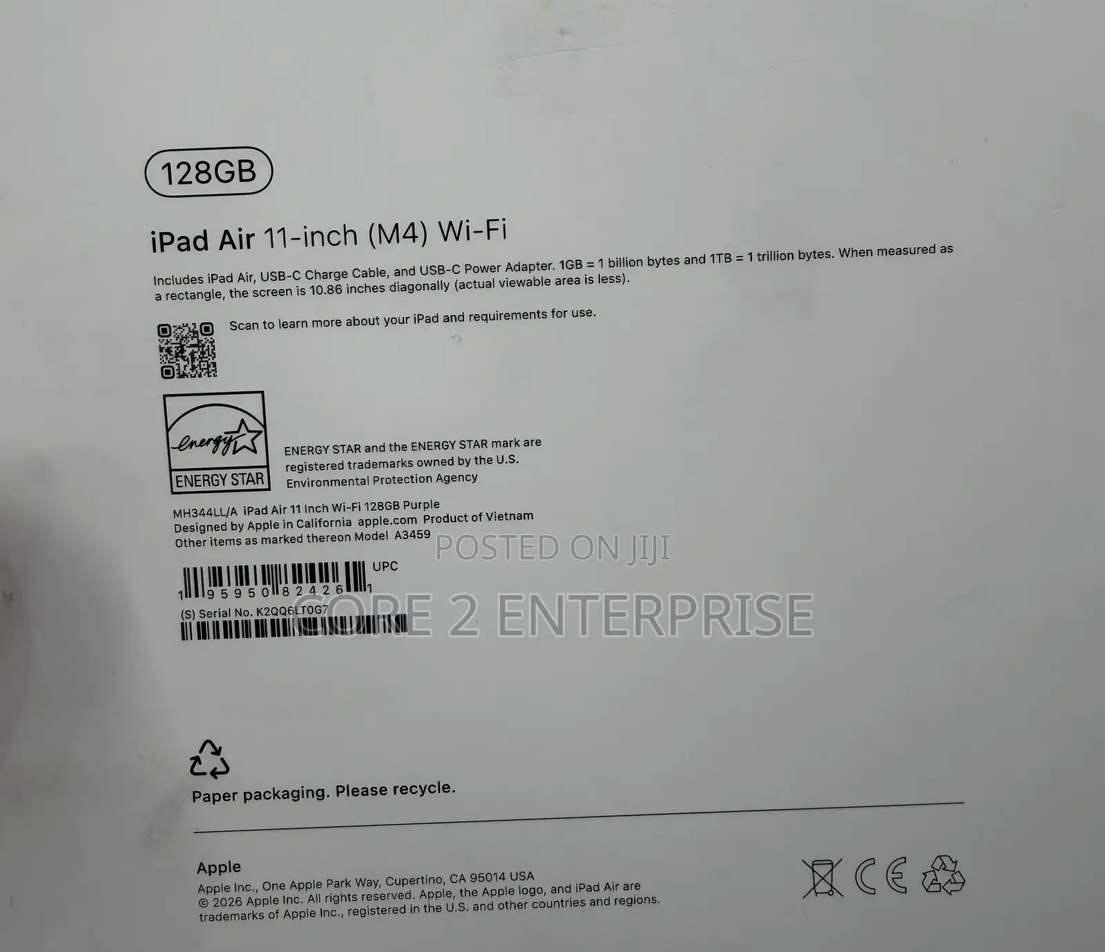 New Apple iPad Air 11 (2024) 128 GB