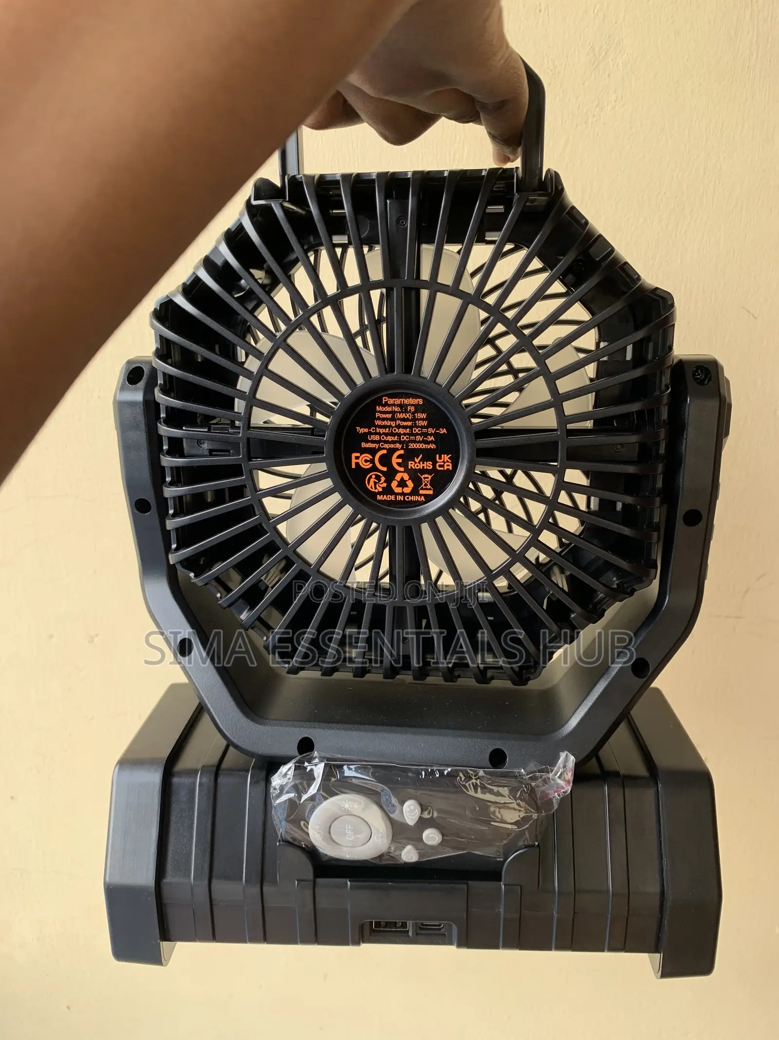 Oscillating Rechargeable Fan 20,000 Mah Battery