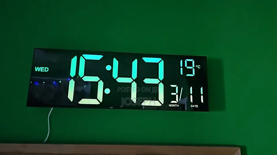 Wall Digital Clock Blue