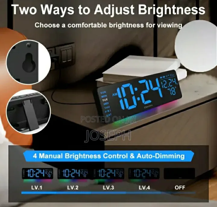 Wall Digital Clock Blue