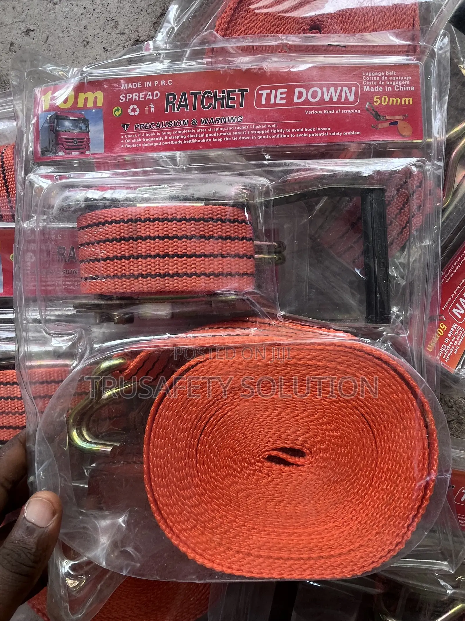 Heavy Duty Ratchet Tire Down Strap (Container Belt) Two Tongue