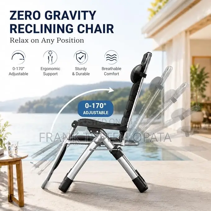 FICISOG Zero Gravity Chair, Reclining Lounge Chair With Cushion