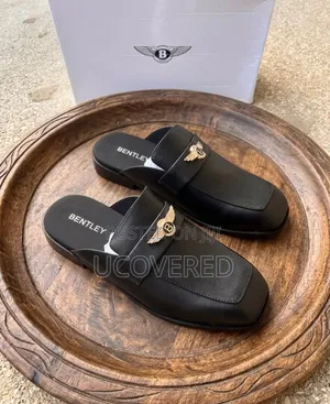 Black Bentley Leather Mules