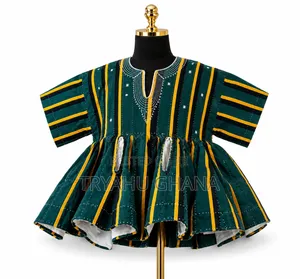 Green and Yellow Men's Smock- Fugu for Sale at Tryahu