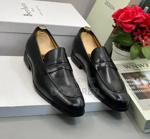 Berluti Brand Black Leather Loafers