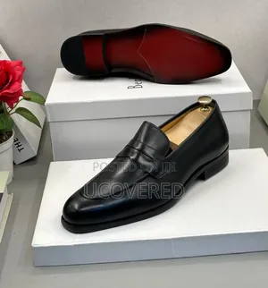 Berluti Brand Black Leather Loafers