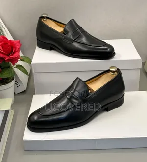 Berluti Brand Black Leather Loafers