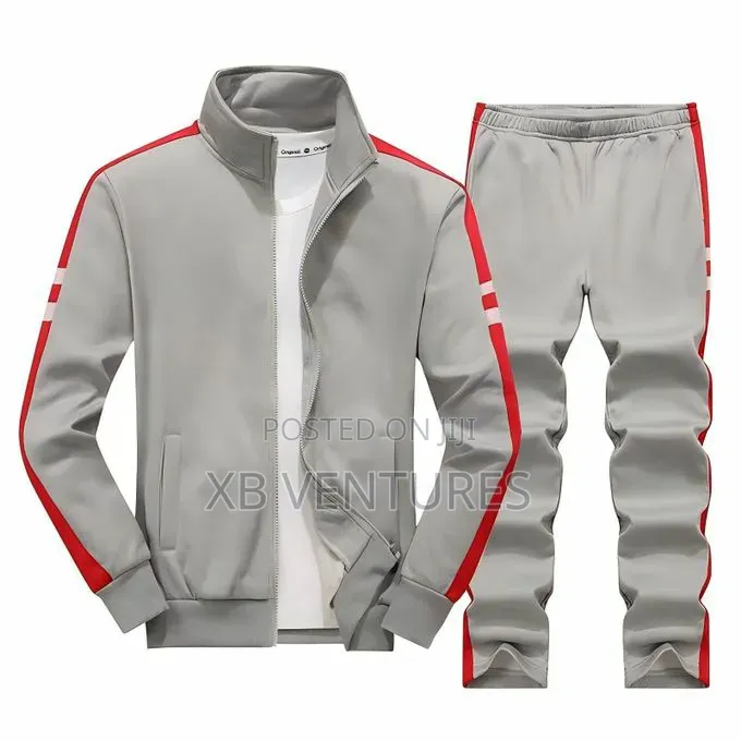 Men Sweat Track Suits 2 Piece-Grey