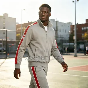 Men Sweat Track Suits 2 Piece-Grey