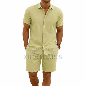 COOFENRISY 2 Piece Short Sleeve Shirts and Shorts