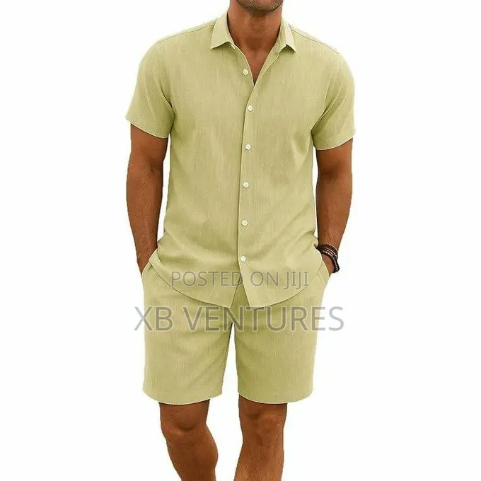 COOFENRISY 2 Piece Short Sleeve Shirts and Shorts