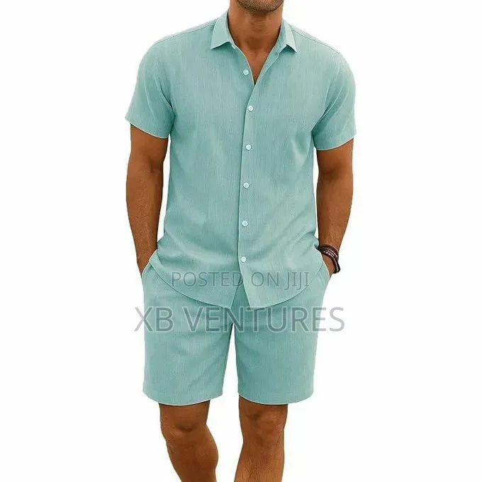 COOFENRISY 2 Piece Short Sleeve Shirts and Shorts