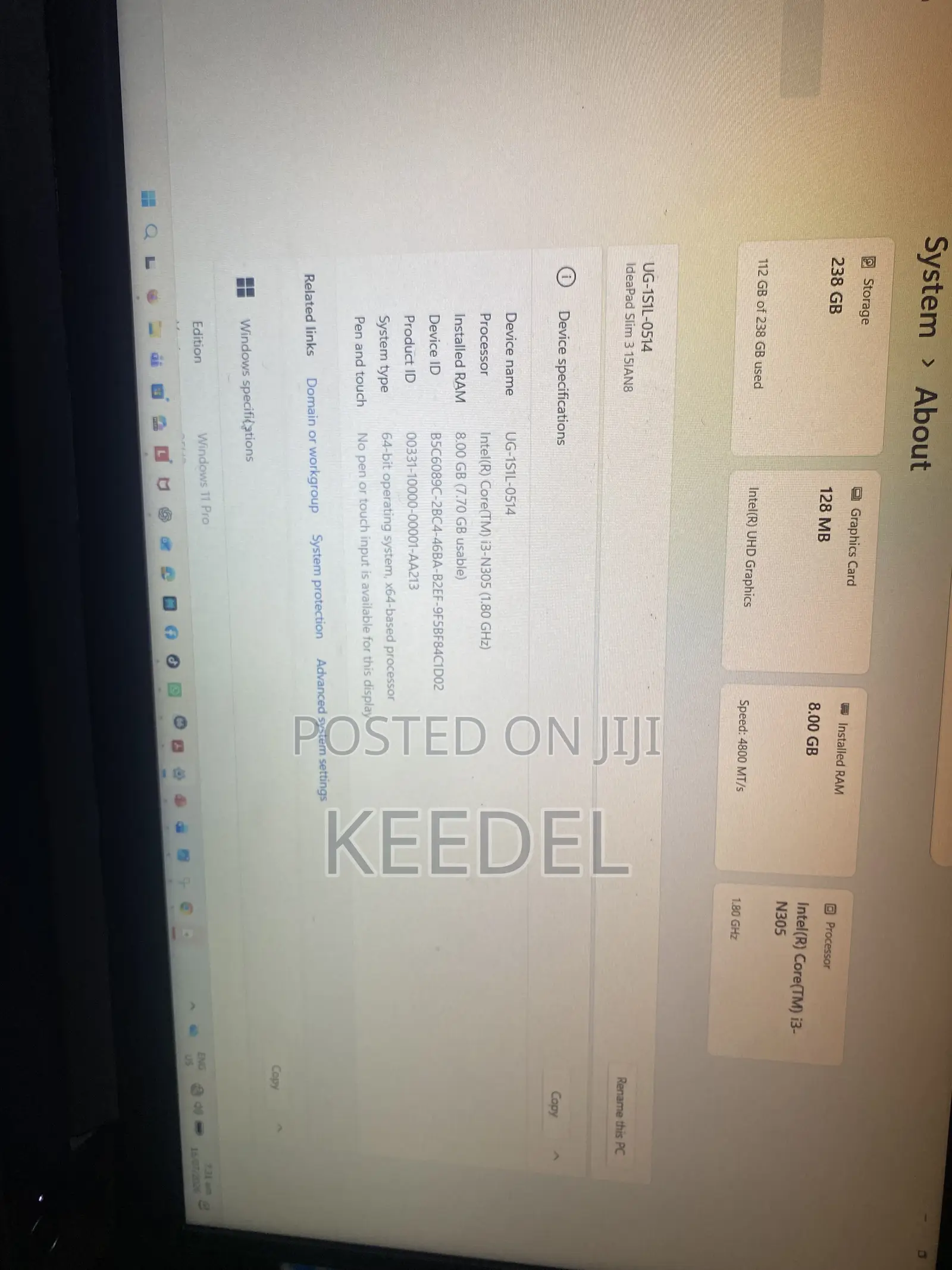 Laptop Lenovo V15 G3 8GB Intel Core i3 SSD 256GB