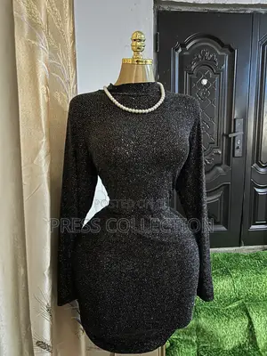Luxury Black Glitter Bodycon Mini Dress | Elegant Black Party Dress