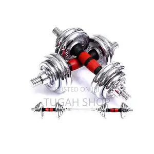 30kg Chrome Adjustable Dumbell Set With Long Bar