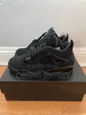 Original Air Jordan 4 Retro Nubuck Upper Black Cat