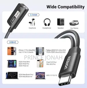 UGREEN USB C to 3.5mm Jack and Charger Adapter Magnetic PD 60W Hi-Res