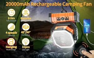 Multifunctional Rechargeable Fan With Power Bank and Light