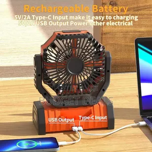 Multifunctional Rechargeable Fan With Power Bank and Light