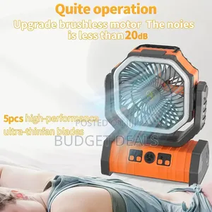 Multifunctional Rechargeable Fan With Power Bank and Light