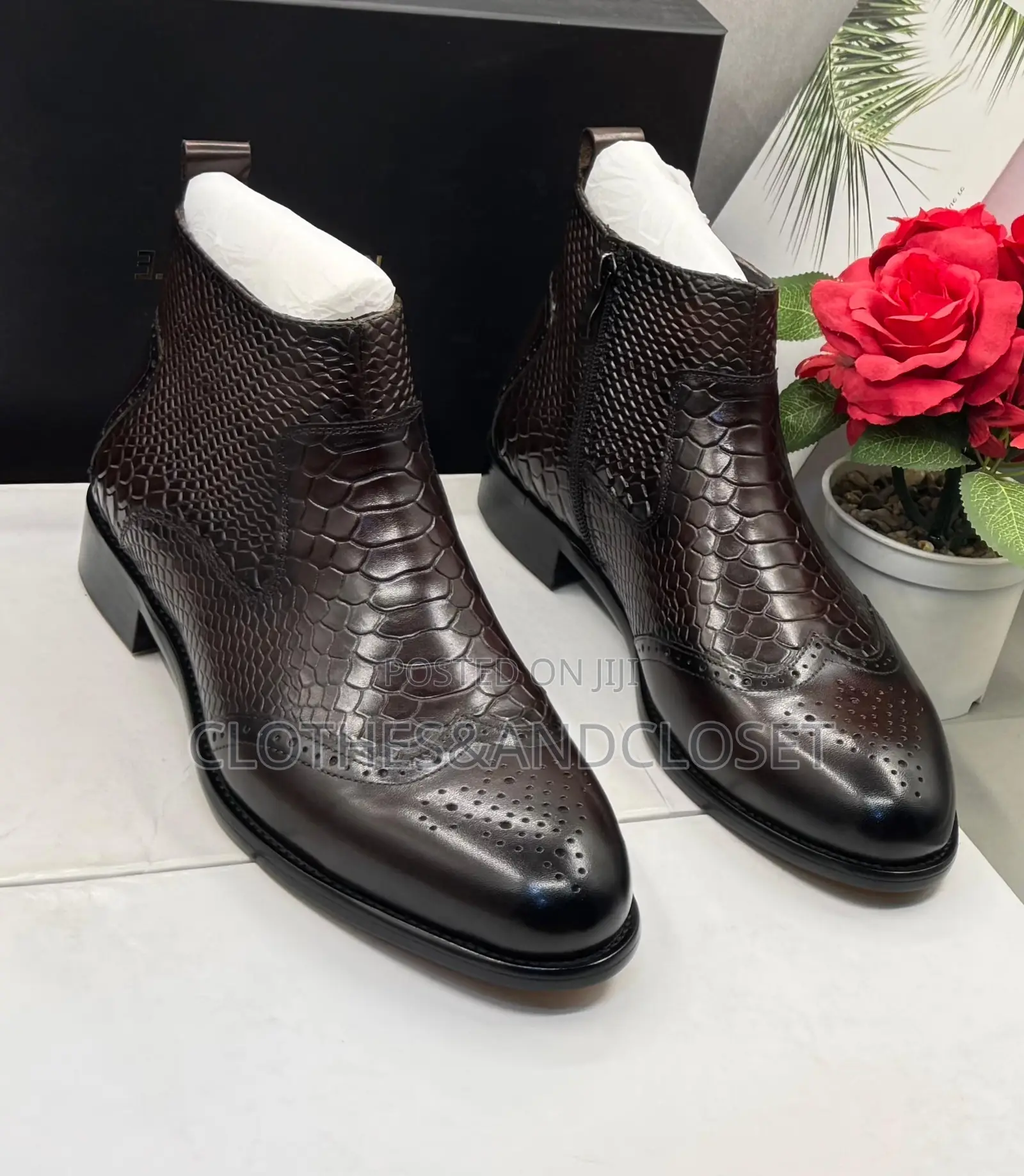 Kenneth Cole Coffee Zip Chelsea Boots