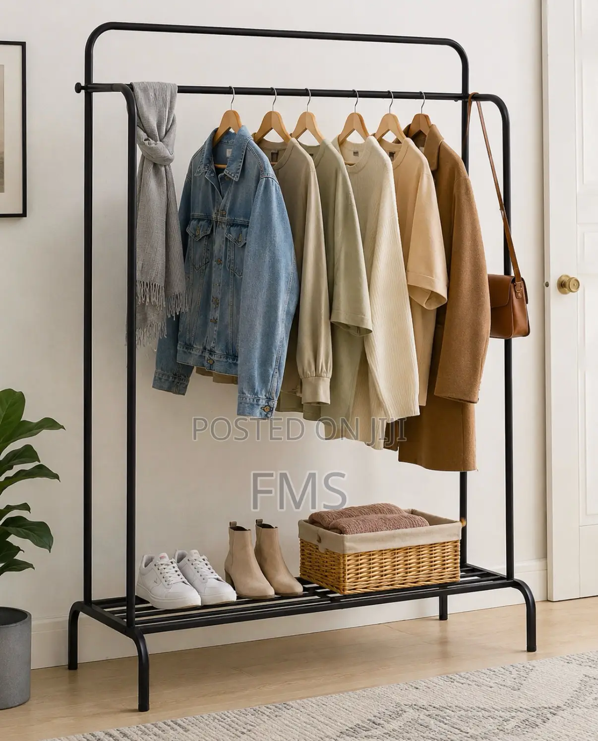 Relaxdays Industrial Clothes Rack With Shelf.