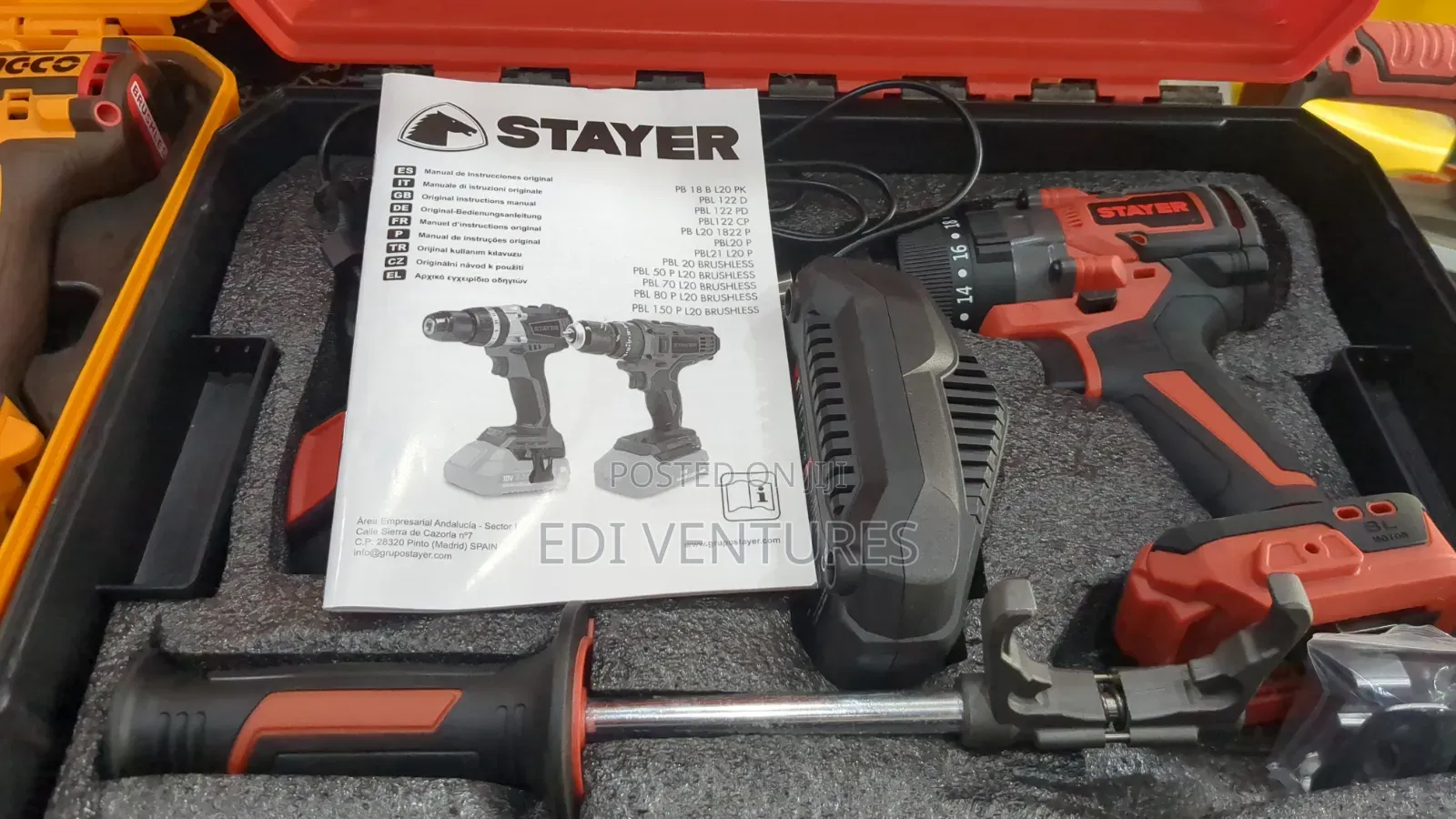 Stayer 150nm Brushless Impact Drill 18v 2ah With Safety Features