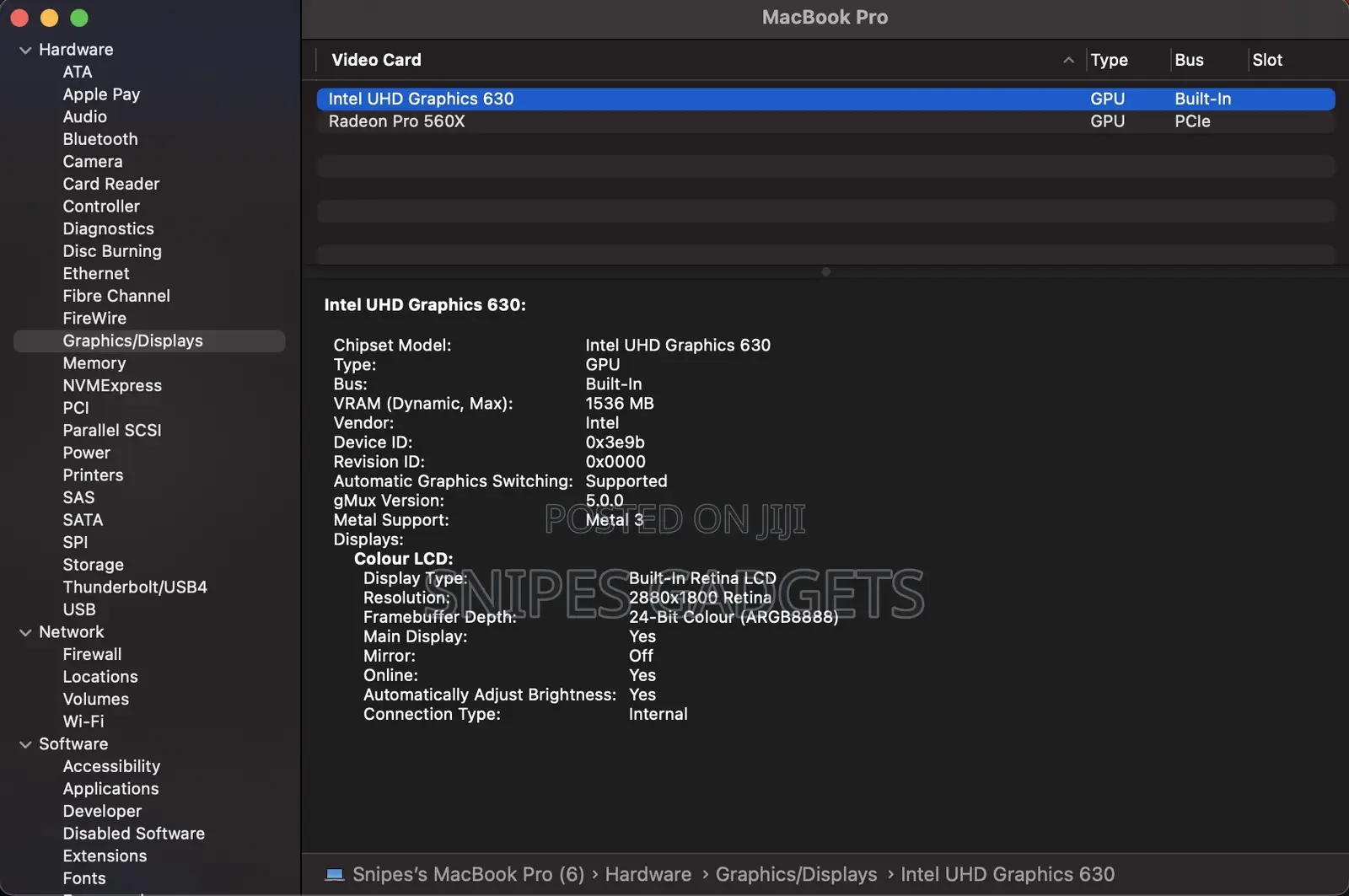Laptop Apple MacBook 2018 16GB Intel Core i7 SSD 512GB