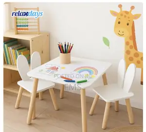 Relaxdays Children's Table and 2 Chairs Set Kids' Play Craft Table
