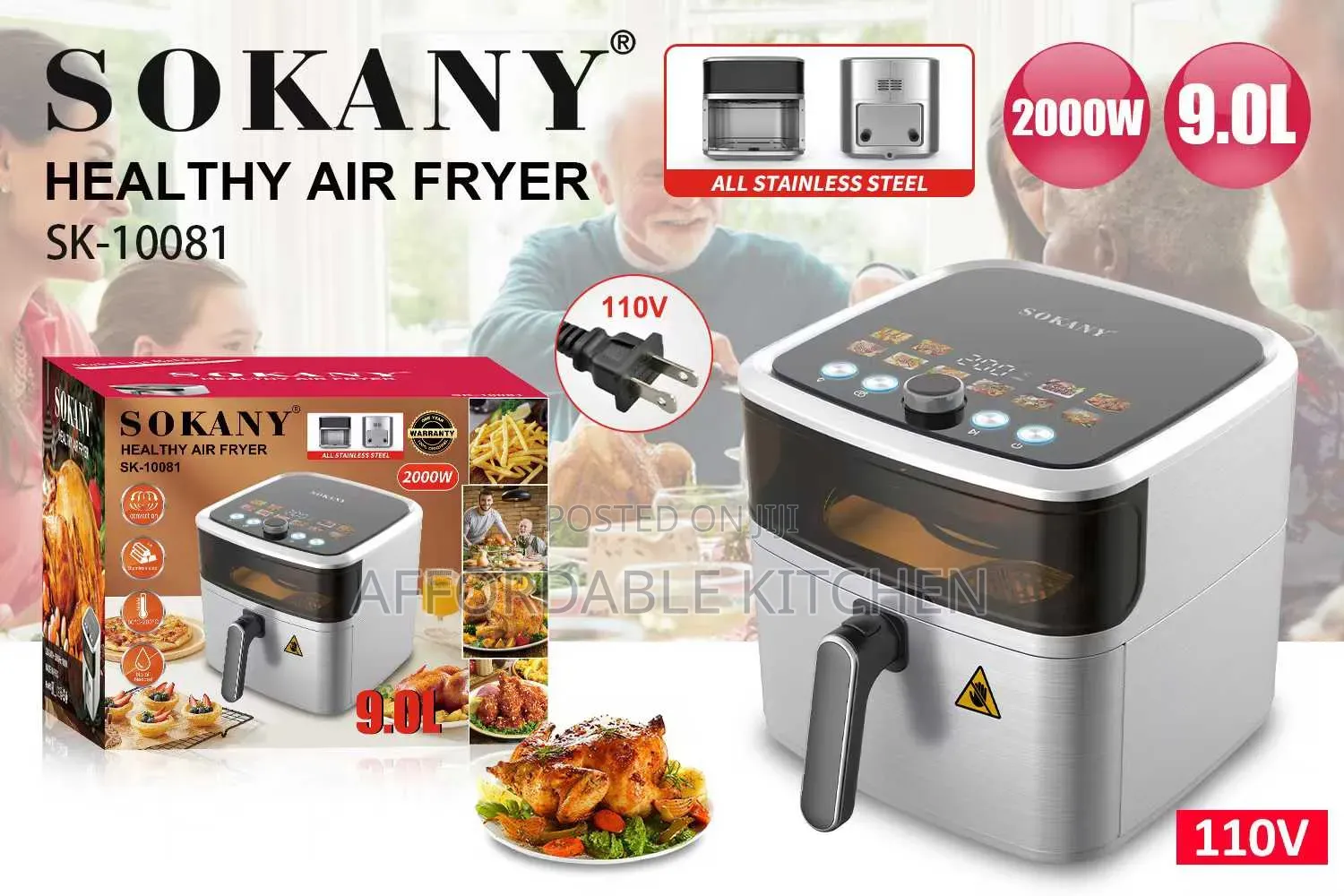 Sokany 9.0 Liters Airfryer