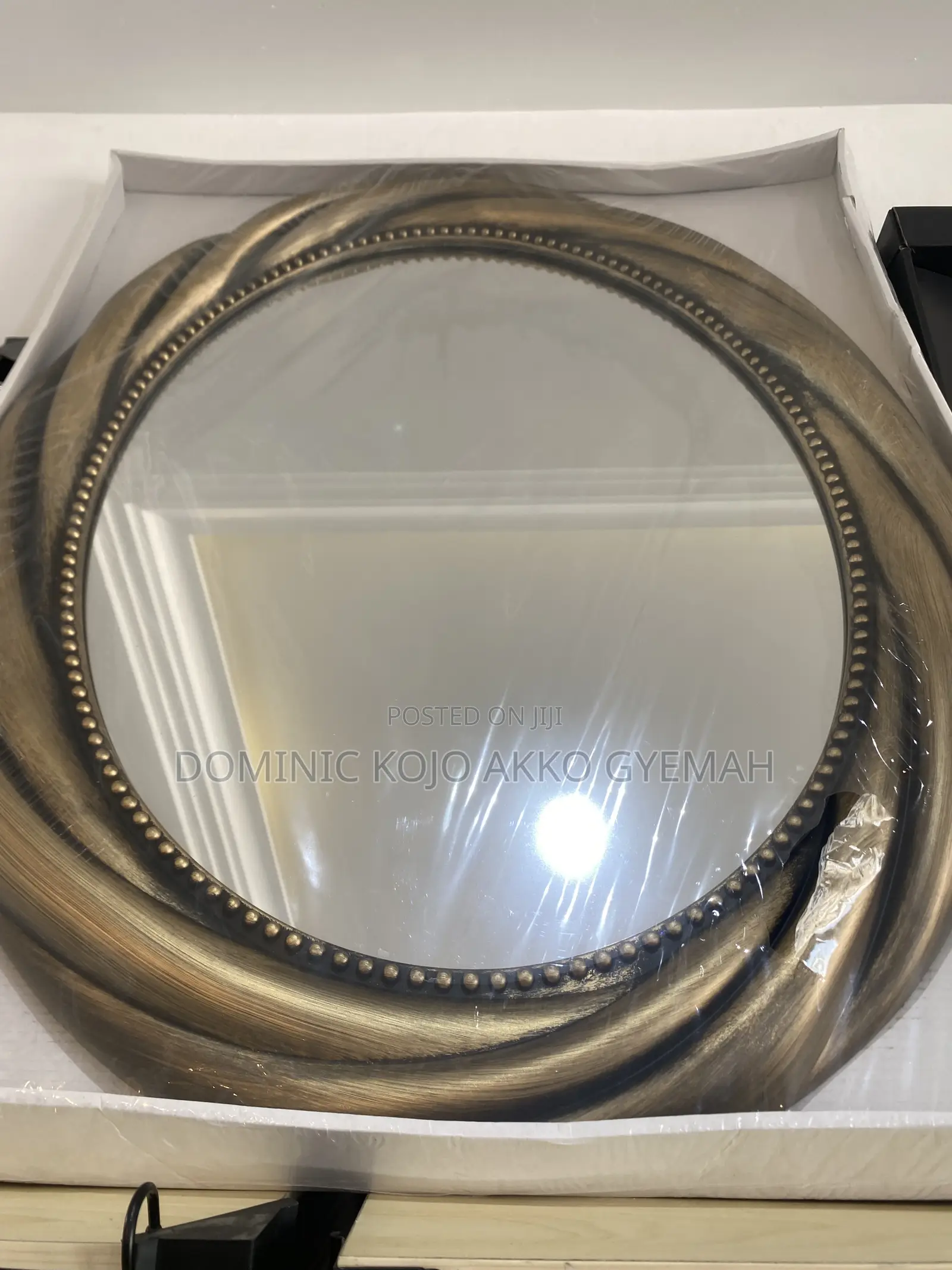 Antique Bronze Oval Wall Mirror – Ornate Twisted Frame