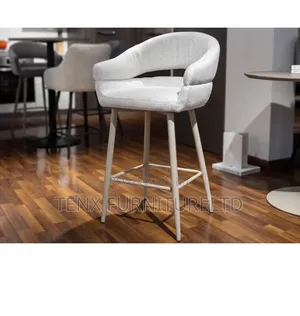 Bar Stool Beige Fabric Bar Stool