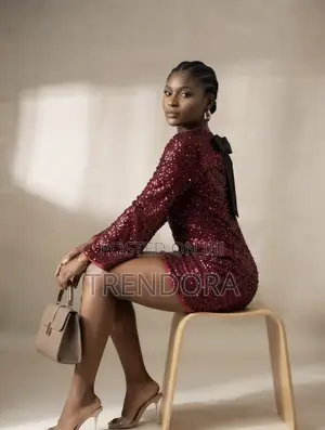 Wine Sequins Short Party Dress for Sale in Accra Ghana