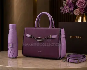PEDRA Premium Handbag Set With Matching Foldable Umbrella