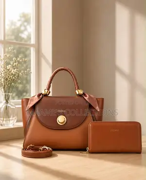 PEDRA 4-in-1 Ladies Handbag Set -Handbag, Purse, Scarf Long Strap