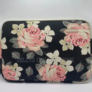 13 Inch Laptop Sleeve "Black Rose" Vintage Floral Pattern Bag