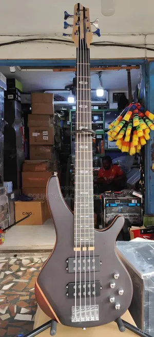 Ibanez 5-String Active Electric Bass Guitar in a Brown Matte Finish.