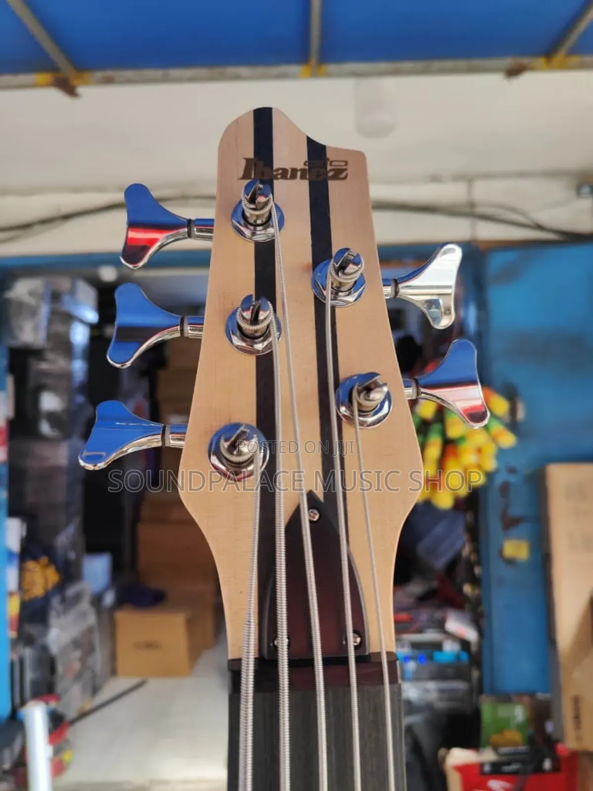 Ibanez 5-String Active Electric Bass Guitar in a Brown Matte Finish.