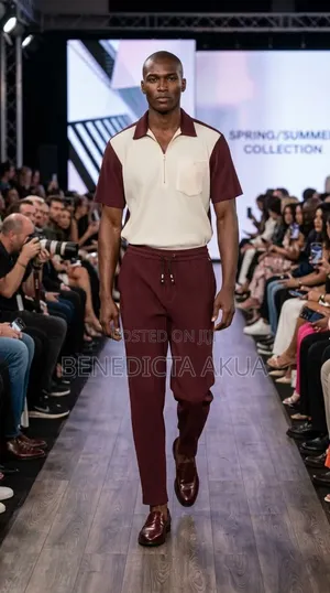 Two Piece Men's Wear Wine and White