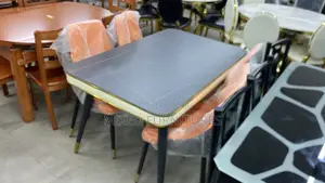 Dining Table With Chairs (Marble Cream)