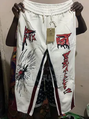 HB CHEIF Off-White Streetwear Joggers With Red/Black Graphics (NWT)