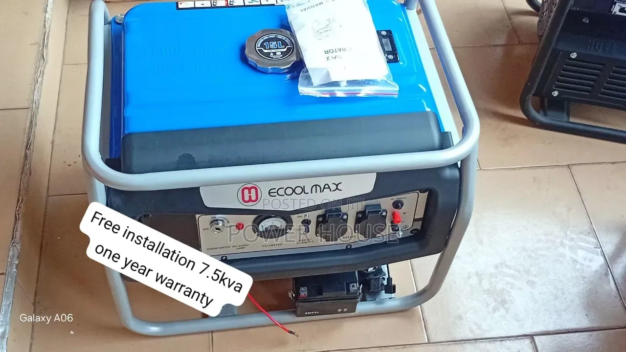 ECOOLMAX 8500W Petrol Generator – Strong Performance 7.5kva