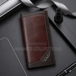 Premium Men’s Leather Long Wallet – Stylish Bi-Fold Wallet