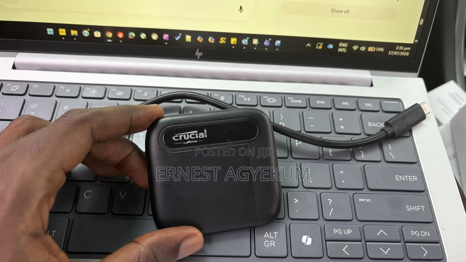 Crucial X6 500GB Portable SSD + USB-C Cable (Mint Condition)