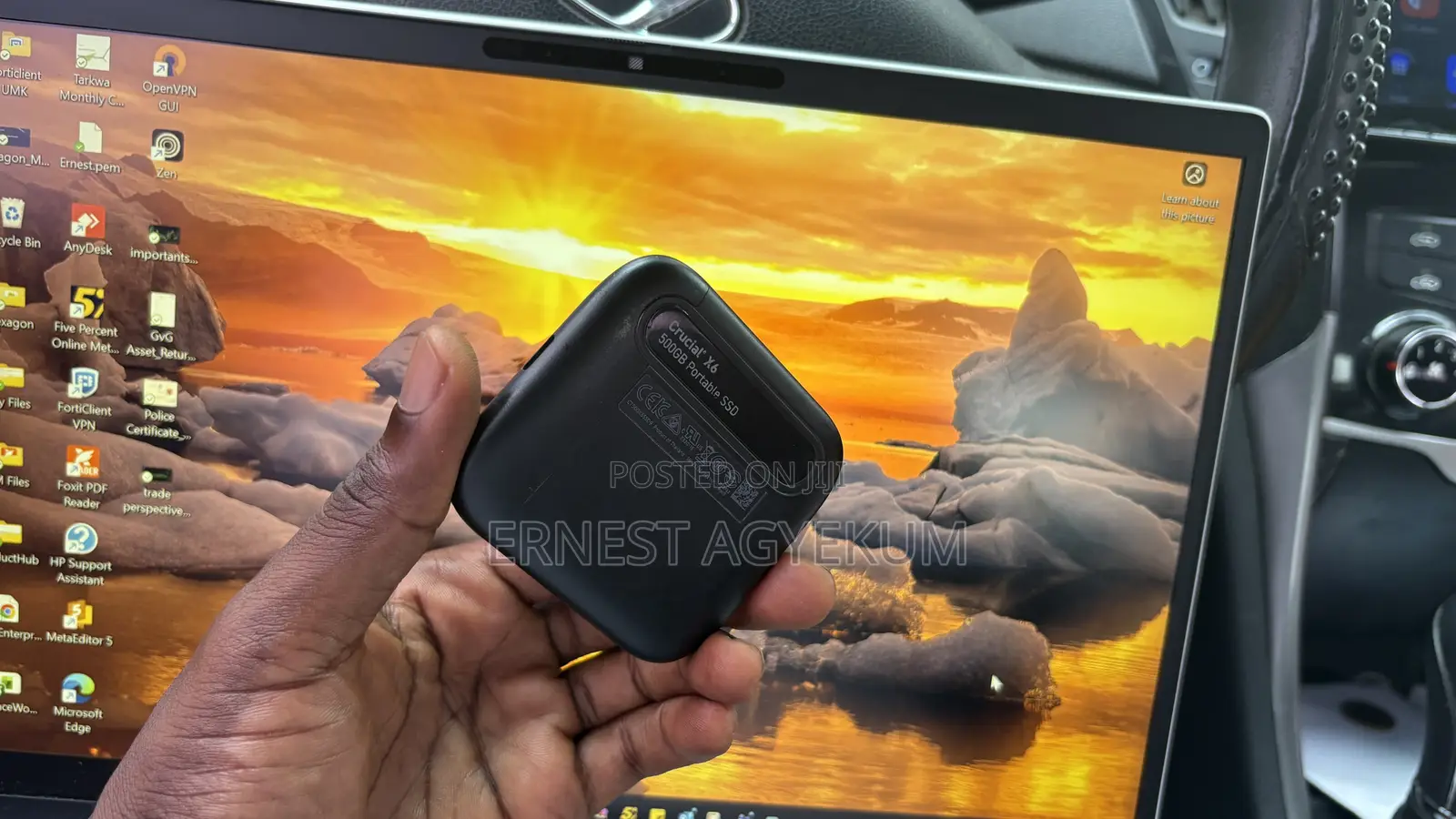 Crucial X6 500GB Portable SSD + USB-C Cable (Mint Condition)